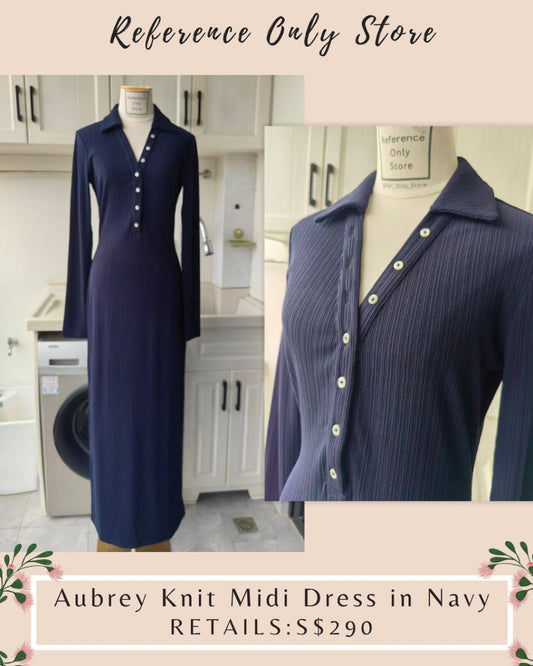 Ref Aubrey knit midi dress in navy