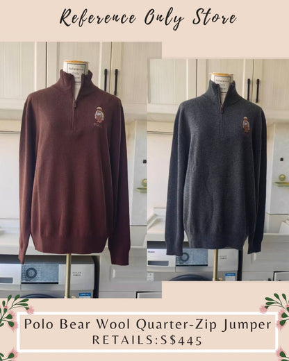 RL Men's polo bear quarter zip sweater