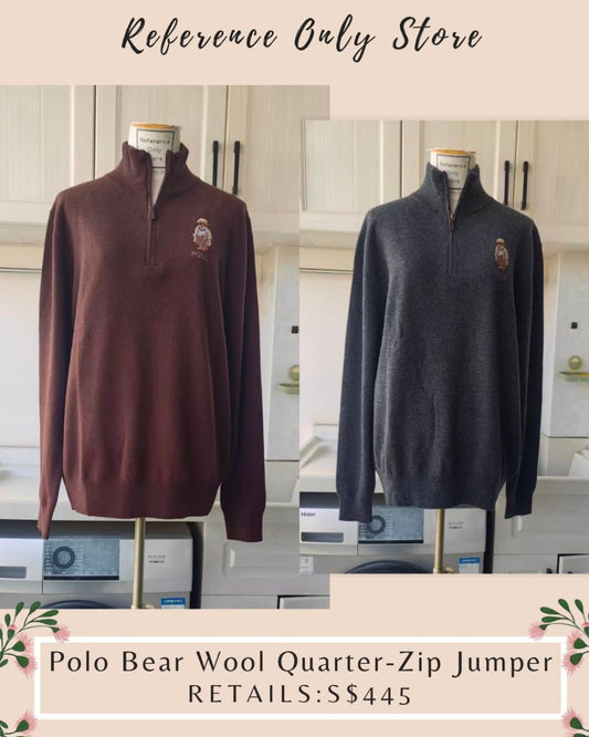 RL Men's polo bear quarter zip sweater