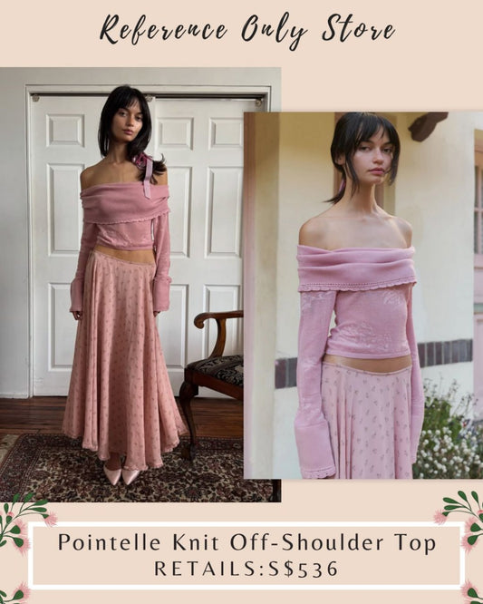 MP Pointelle knit off shoulder top