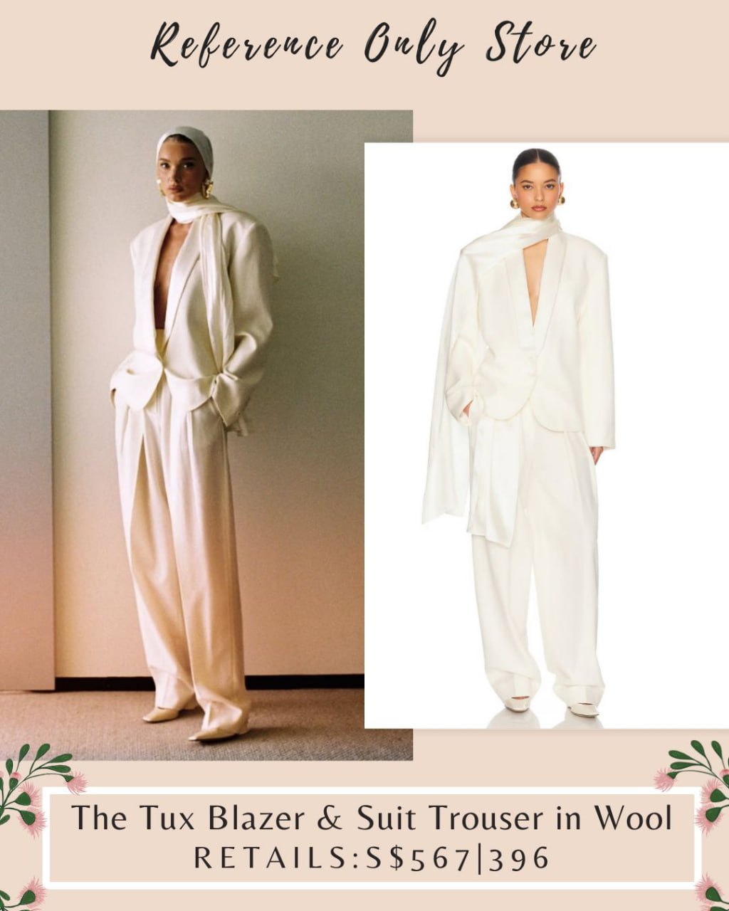 HS White Tux blazer and suit trousers in wool