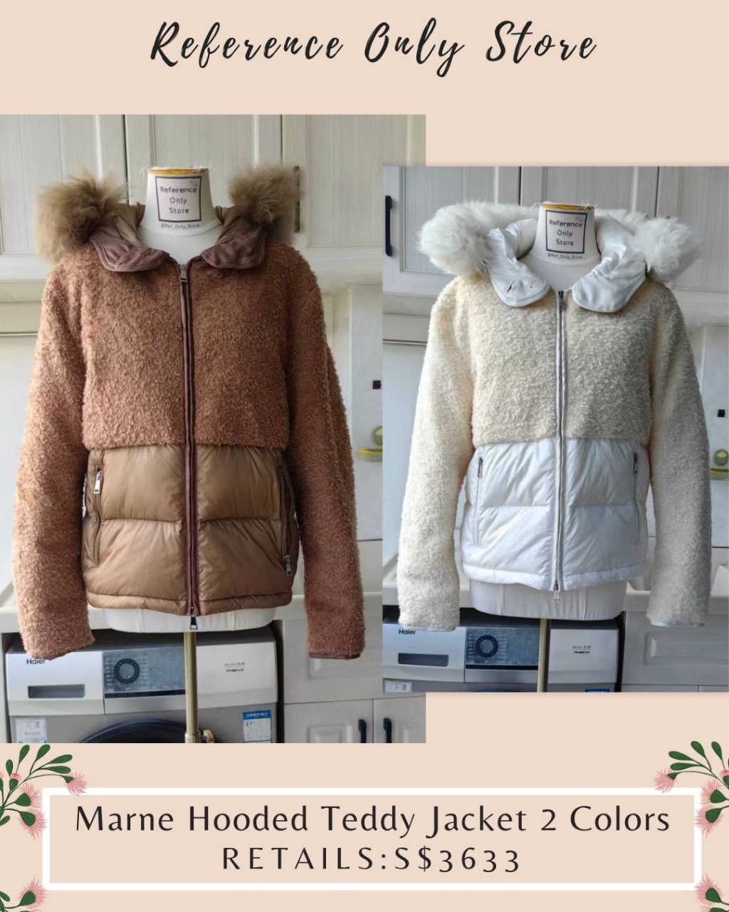 MC Marne hooded teddy jacket in 2 colors