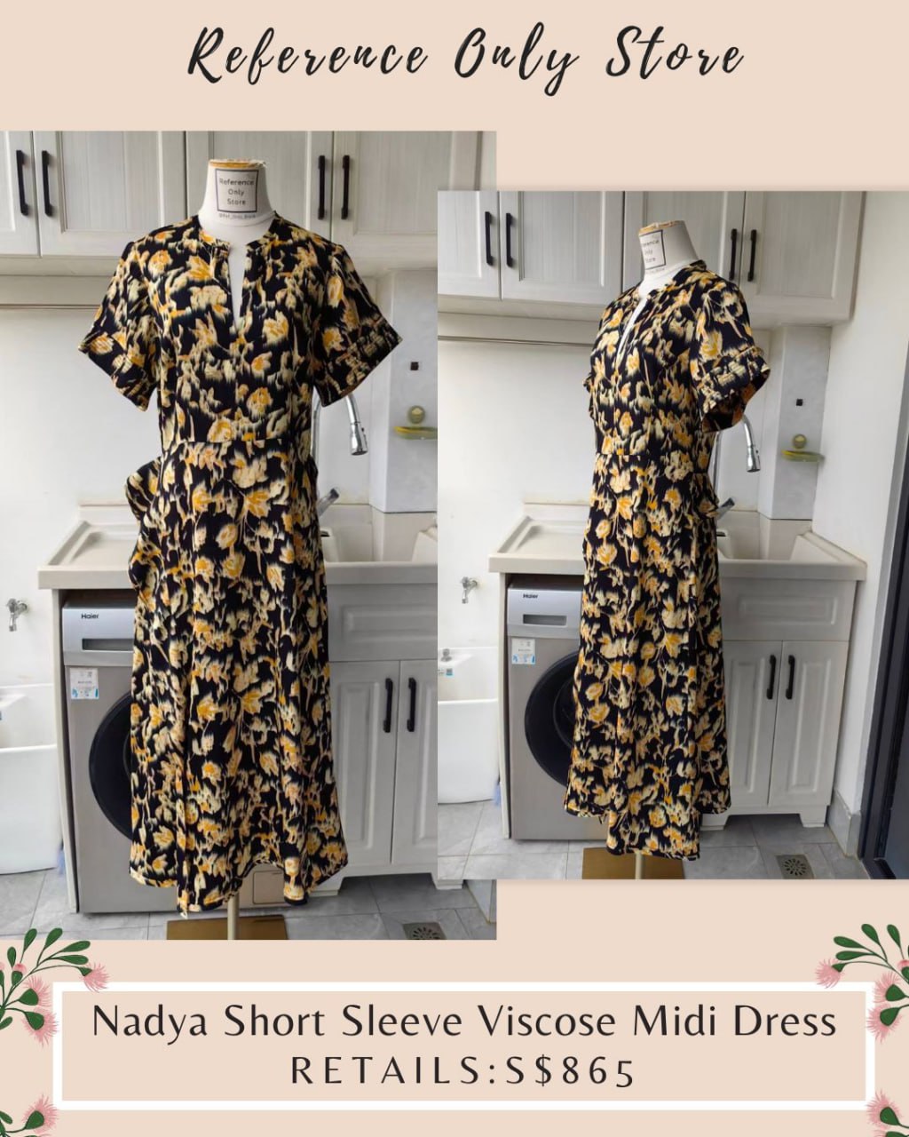 UJ Nadya short sleeve viscose midi dress