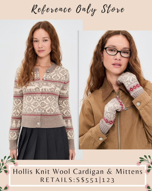 SE Hollis knit wool cardigan & mittens