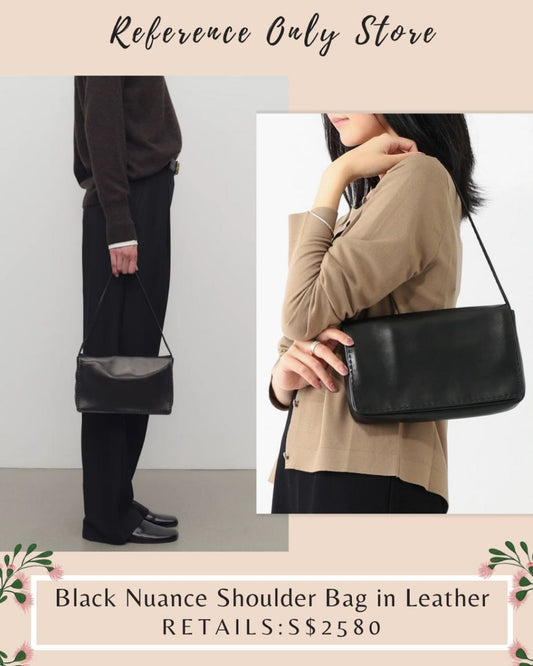 TR Black Nuance Shoulder Bag in leather