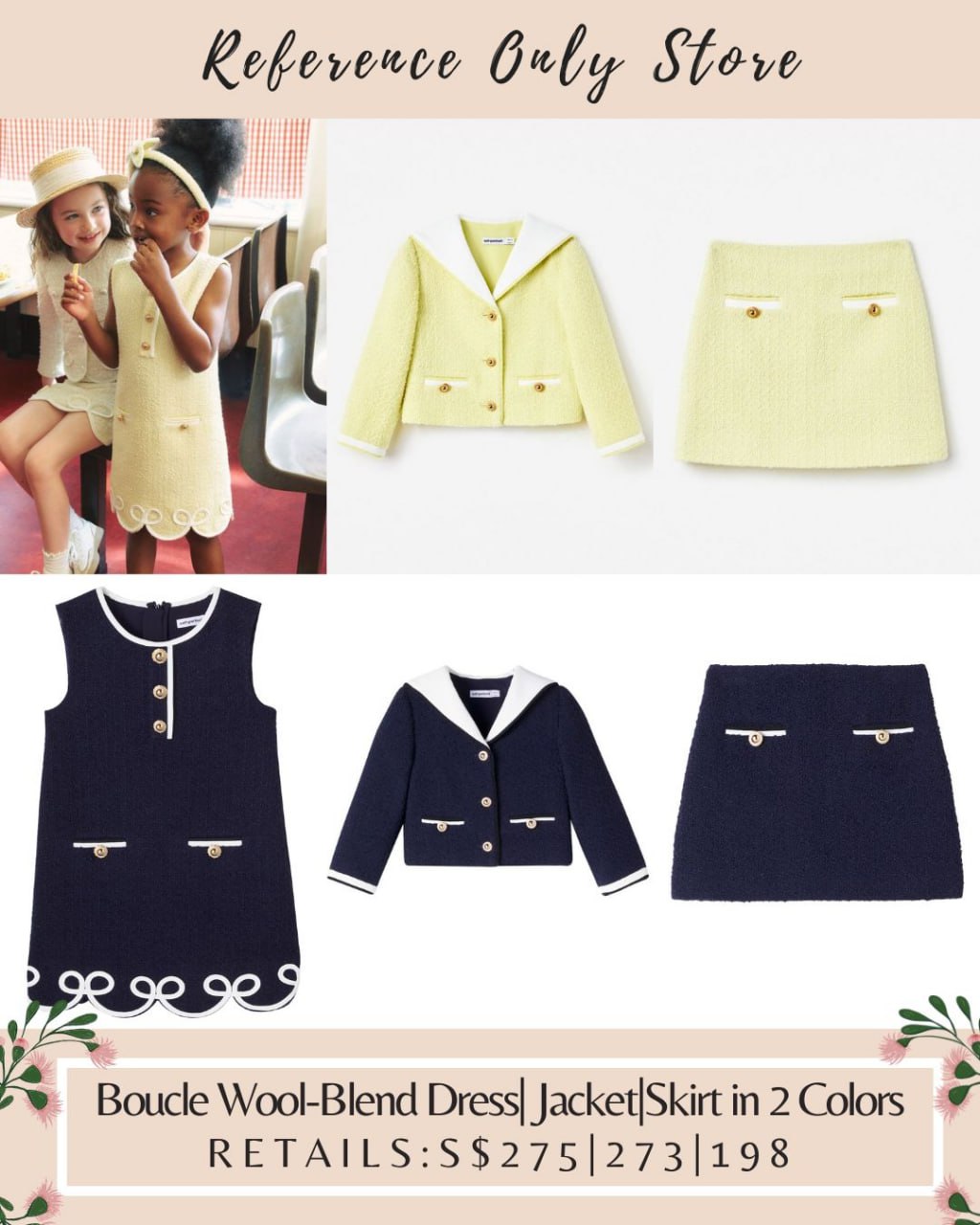 SP Kids Boucle Wool Blend Dress | jacket | skirt in 2 colors