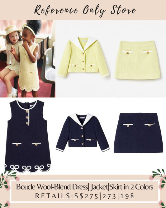 SP Kids Boucle Wool Blend Dress | jacket | skirt in 2 colors