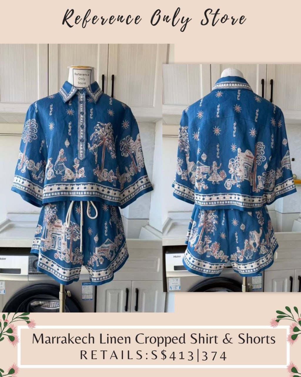 AM Marrakech linen cropped shirt & shorts