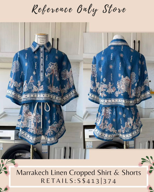 AM Marrakech linen cropped shirt & shorts