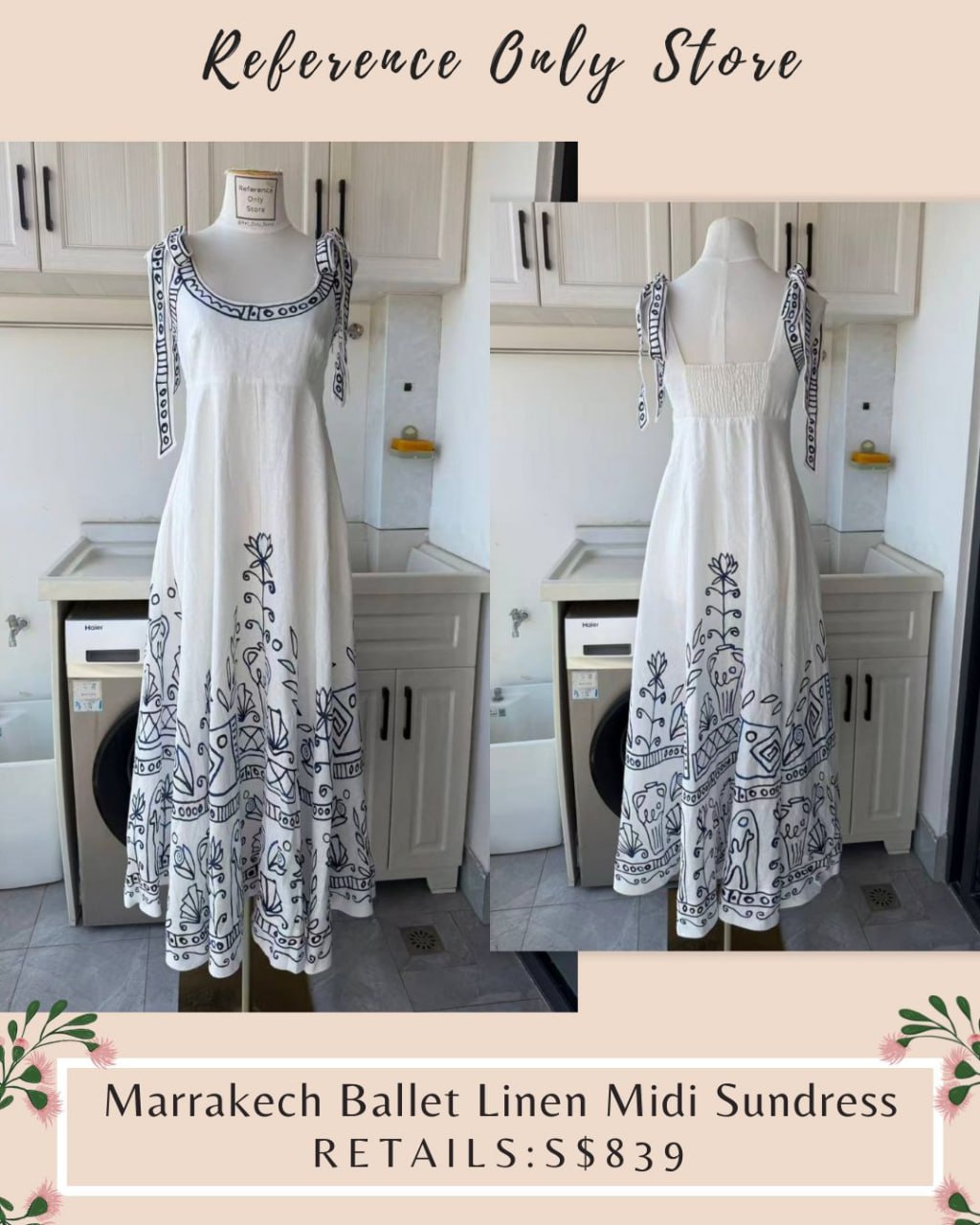 AM Marrakech ballet linen midi sun dress