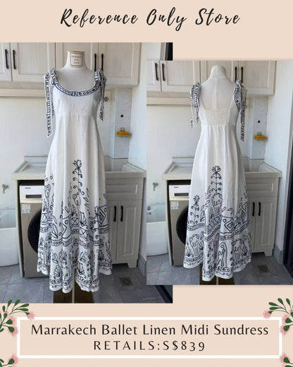 AM Marrakech ballet linen midi sun dress