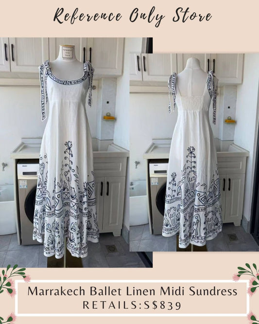 AM Marrakech ballet linen midi sun dress
