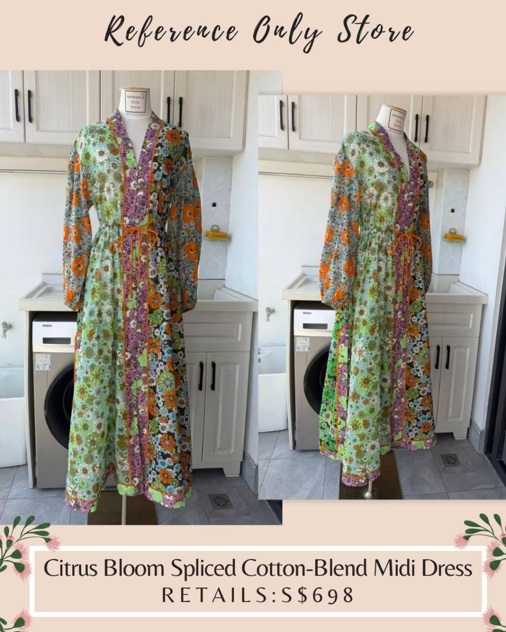 AM Citrus bloom midi dress