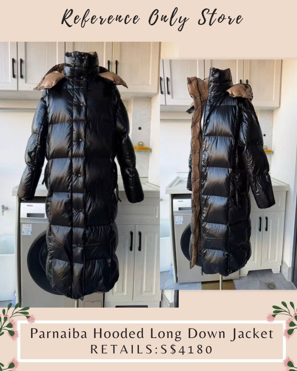 MC Parnaiba hooded long down jacket