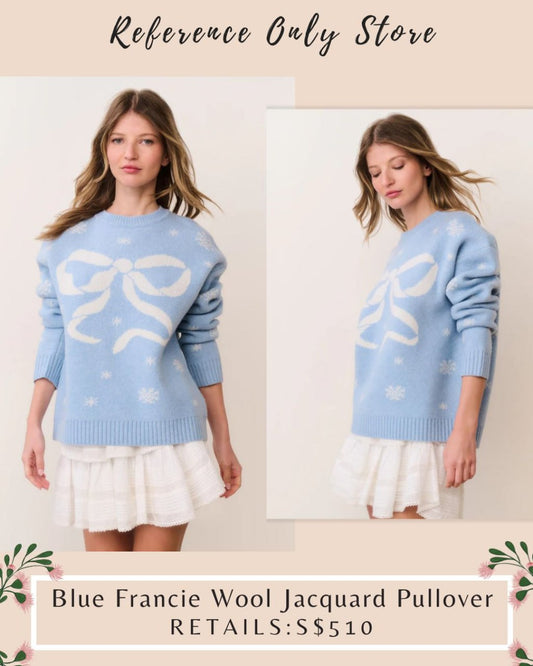 LSF Blue Francie wool jacquard pullover