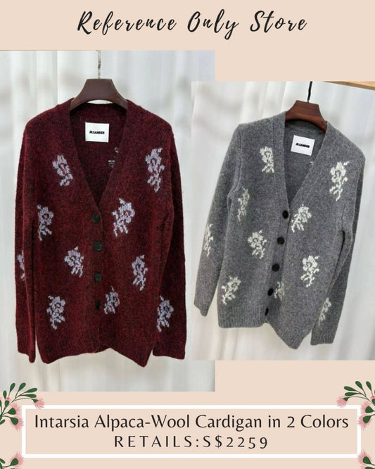 JS Unisex Intarsia alpaca wool cardigan in 2 colors