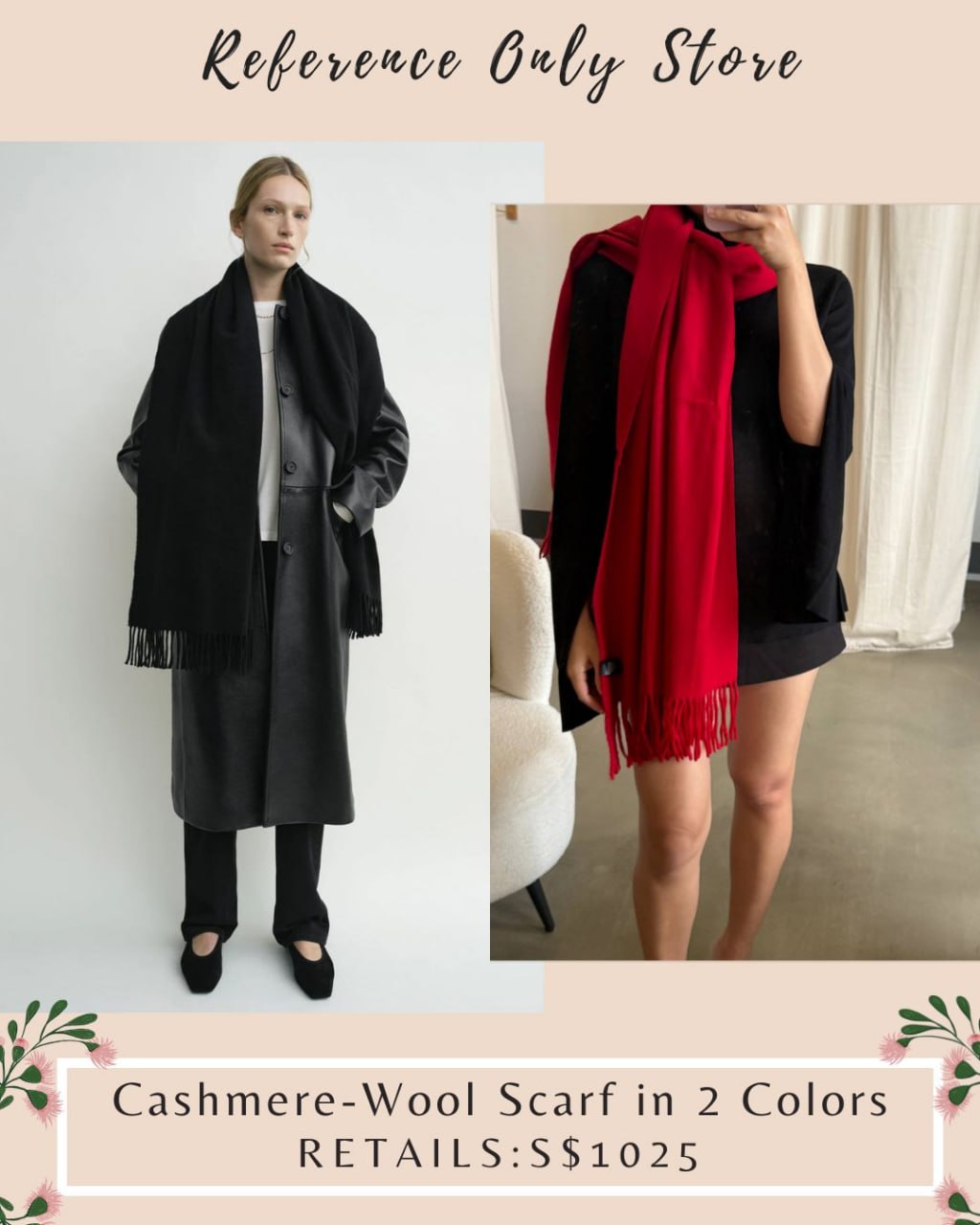 🎁 Tot Cashmere scarf (Readystock!)