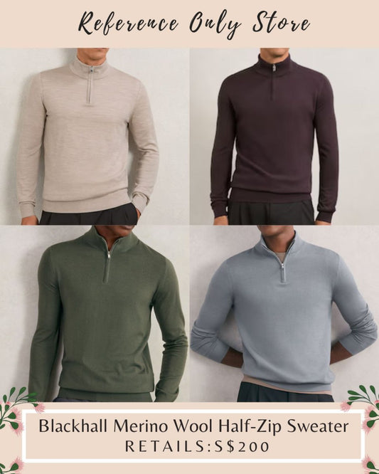 RS Men Blackhall Merino wool half zip sweater