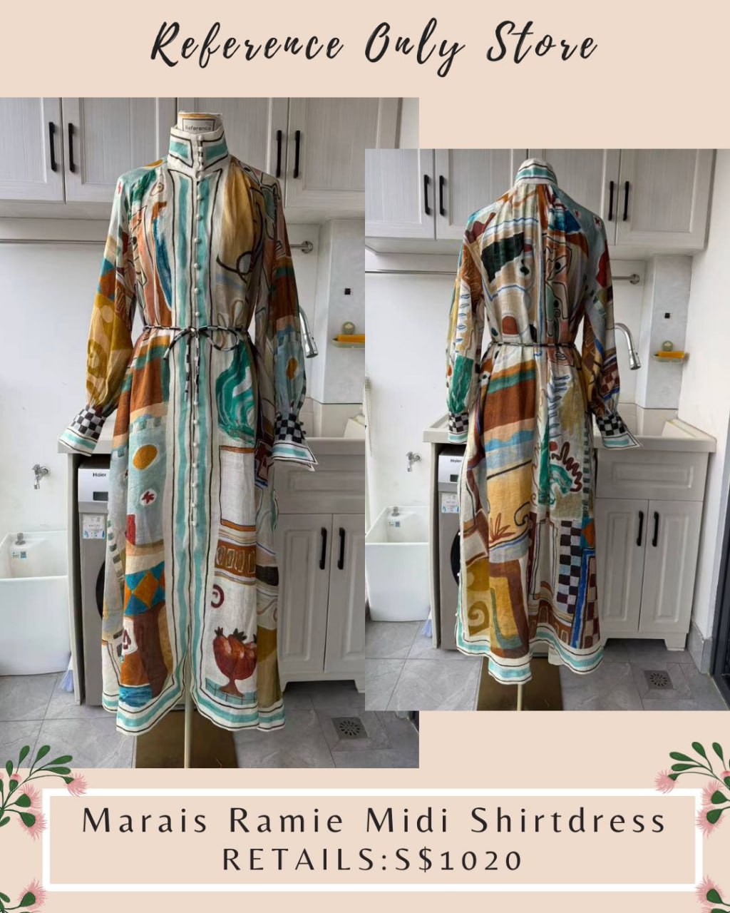 AM Maraias ramie midi shirt dress