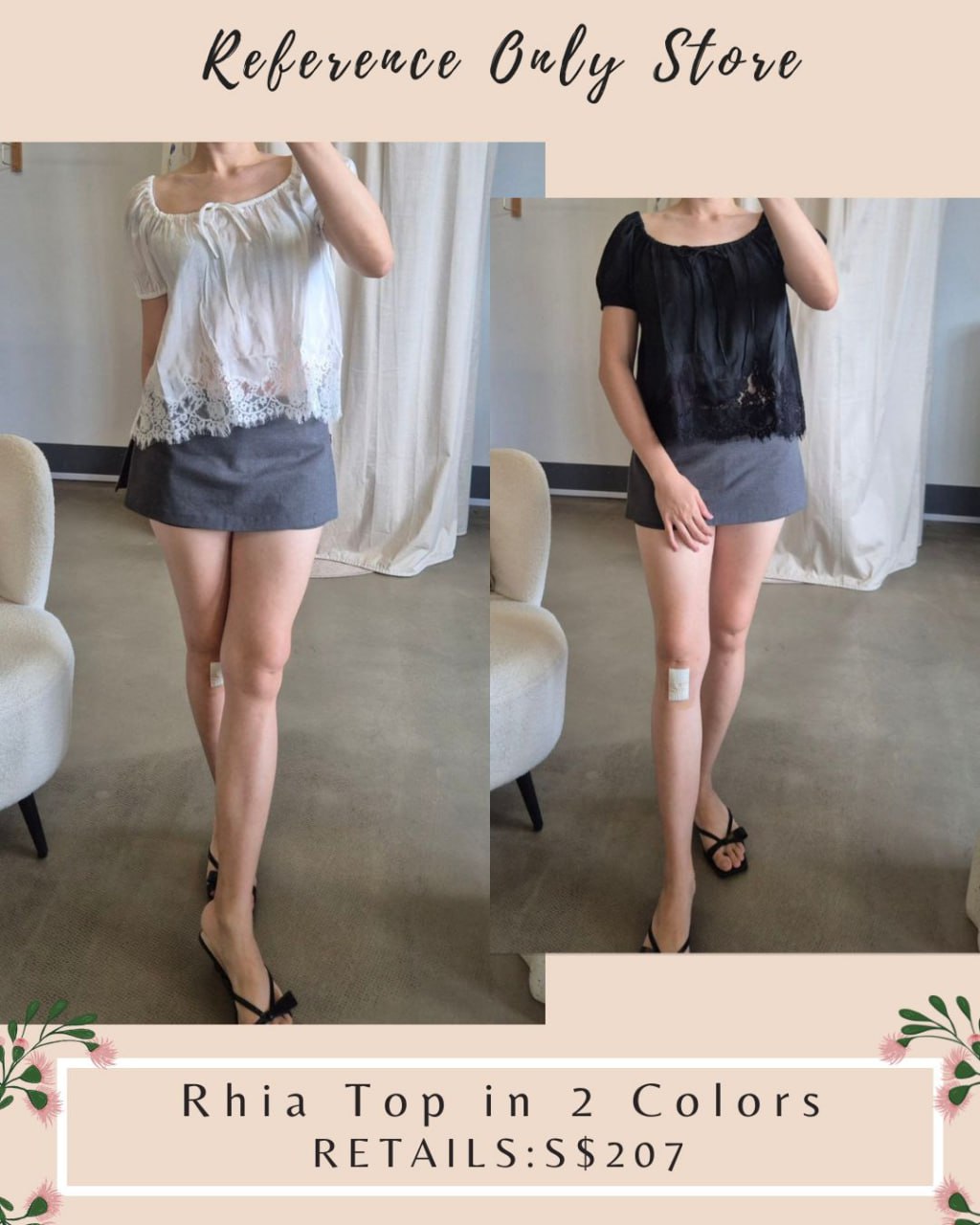 Ref Rhia lace hem top