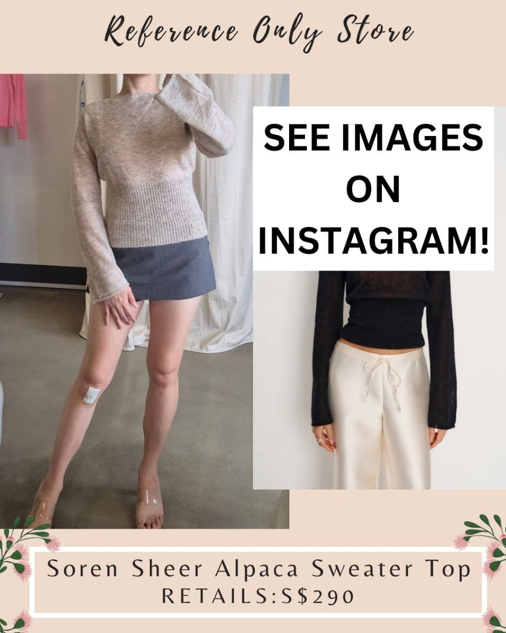 2 colors ! Ref Soren sheer alpaca sweater top