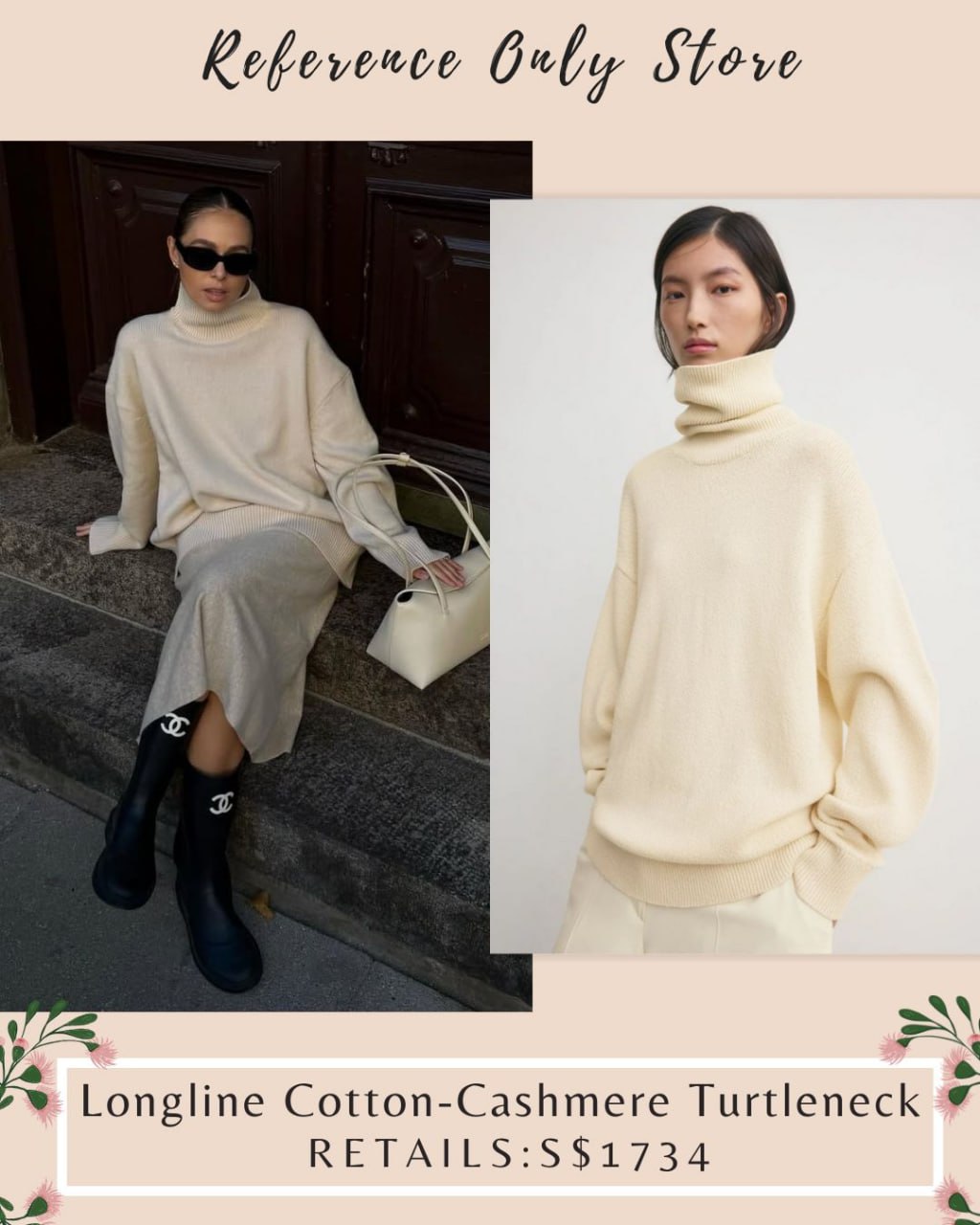 Tot Longline cotton - cashmere turtleneck