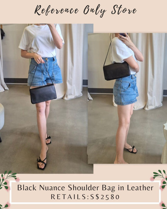 TR Black Nuance Shoulder Bag in leather