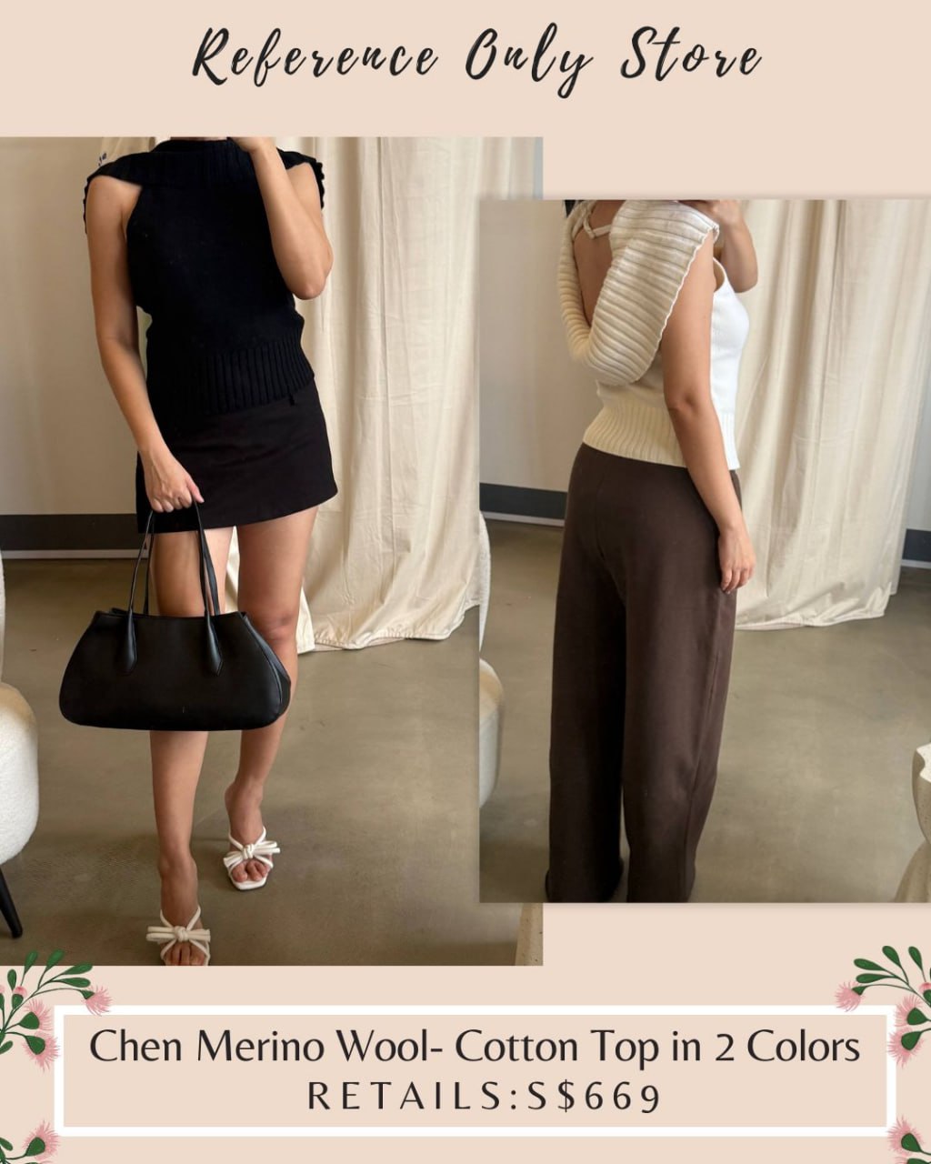 CG Chen merino wool cotton top in 2 colors