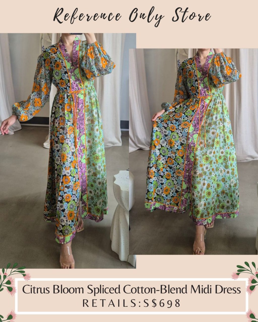 AM Citrus bloom midi dress