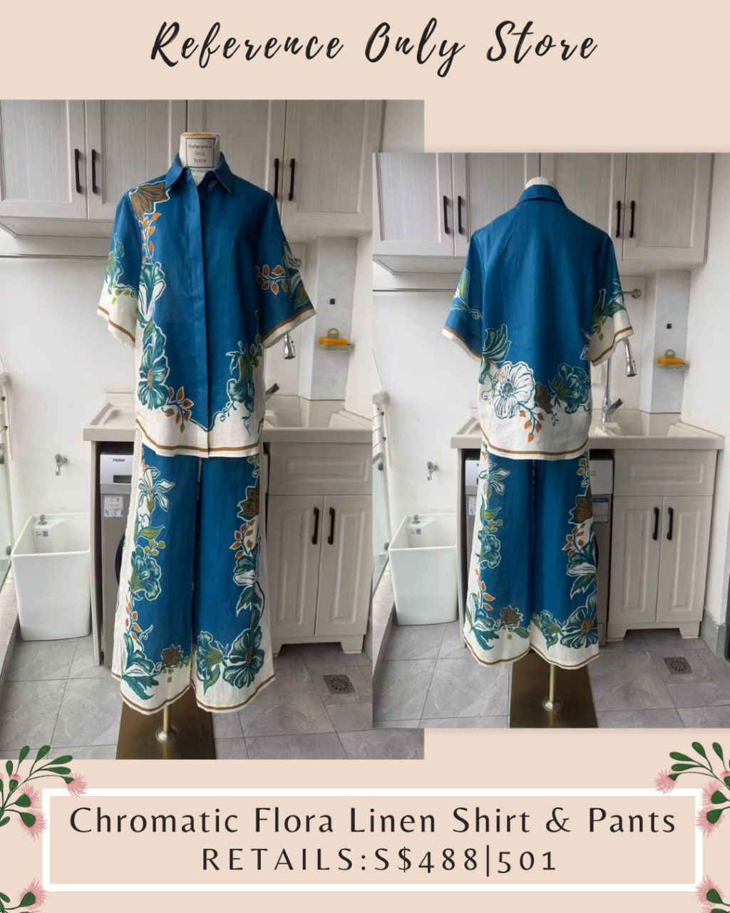 AM Chromatic Flora Linen Shirt & Pants