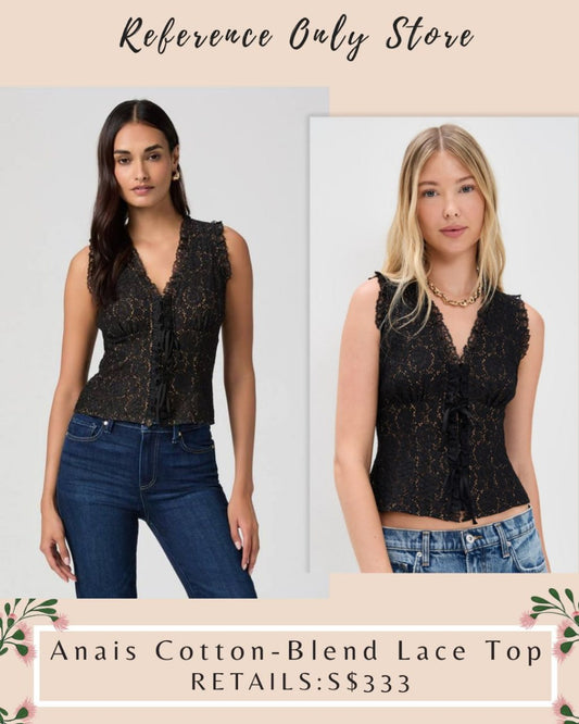 PG Anais cotton blend lace top