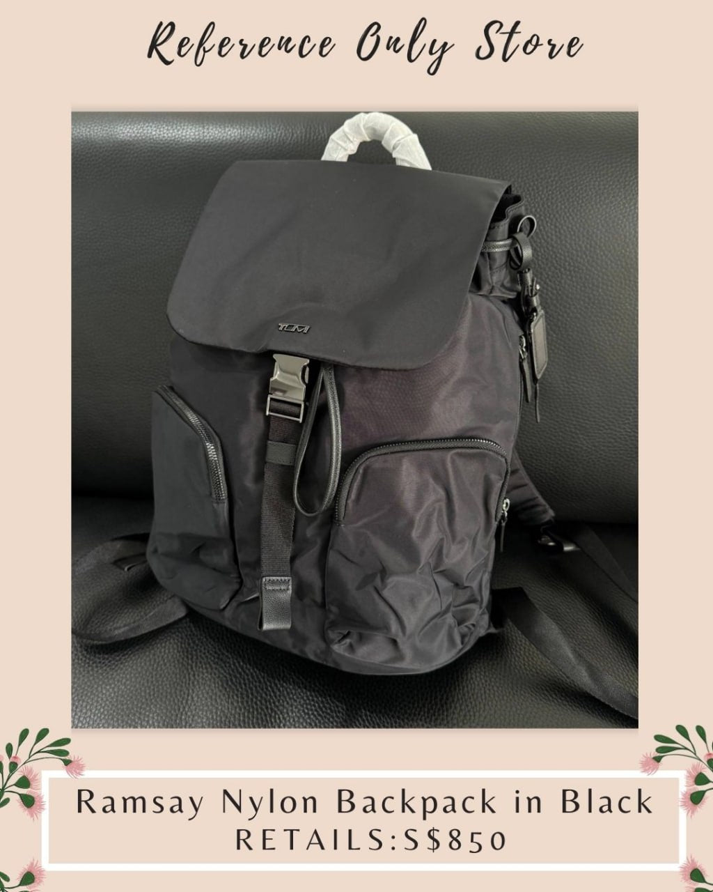 TM Ramsay nylon backpack in black