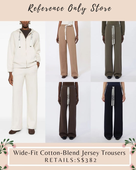 MM wide fit cotton blend jersey trousers