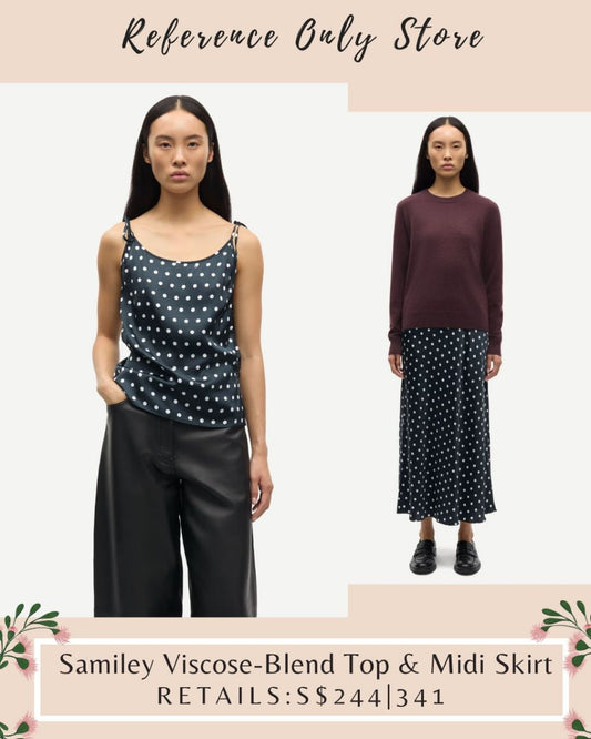 SS Samiley polka dot viscose blend top and midi skirt