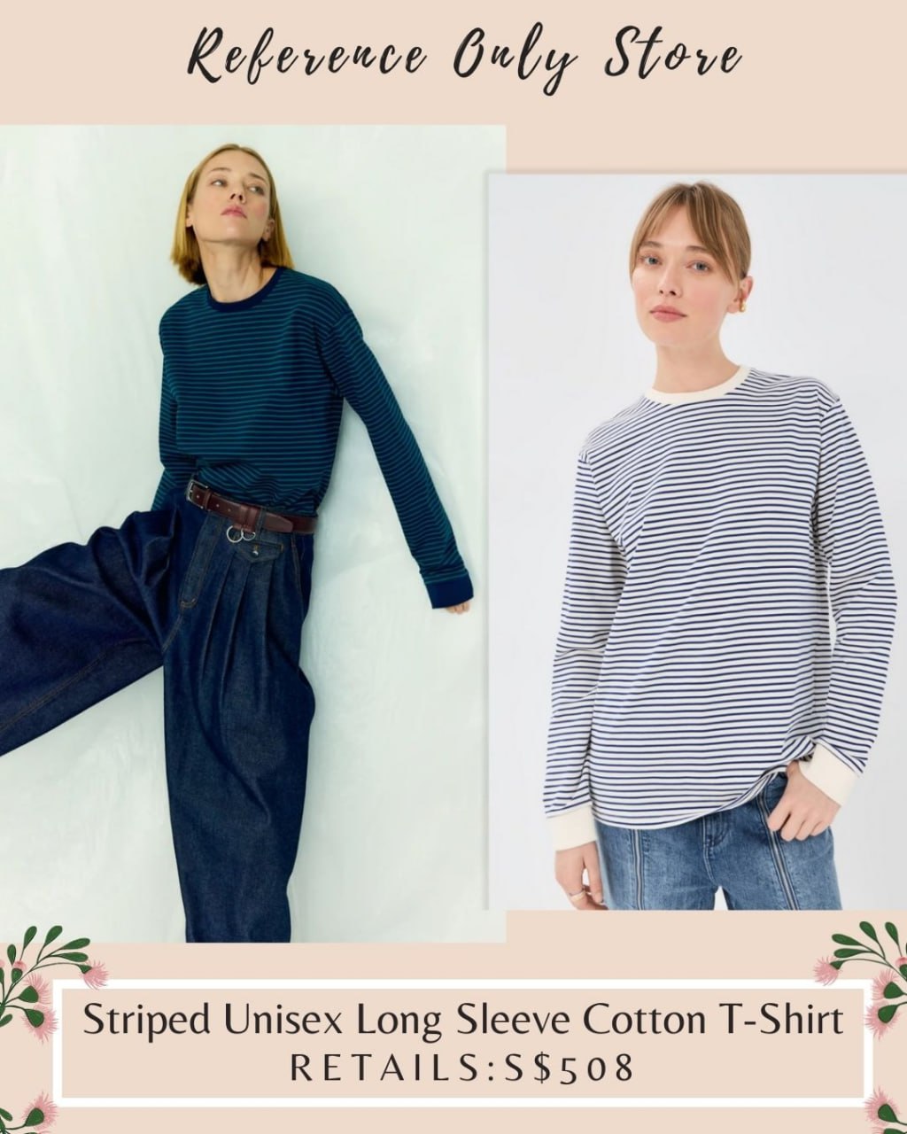 TB Striped Unisex Long sleeve cotton t shirt