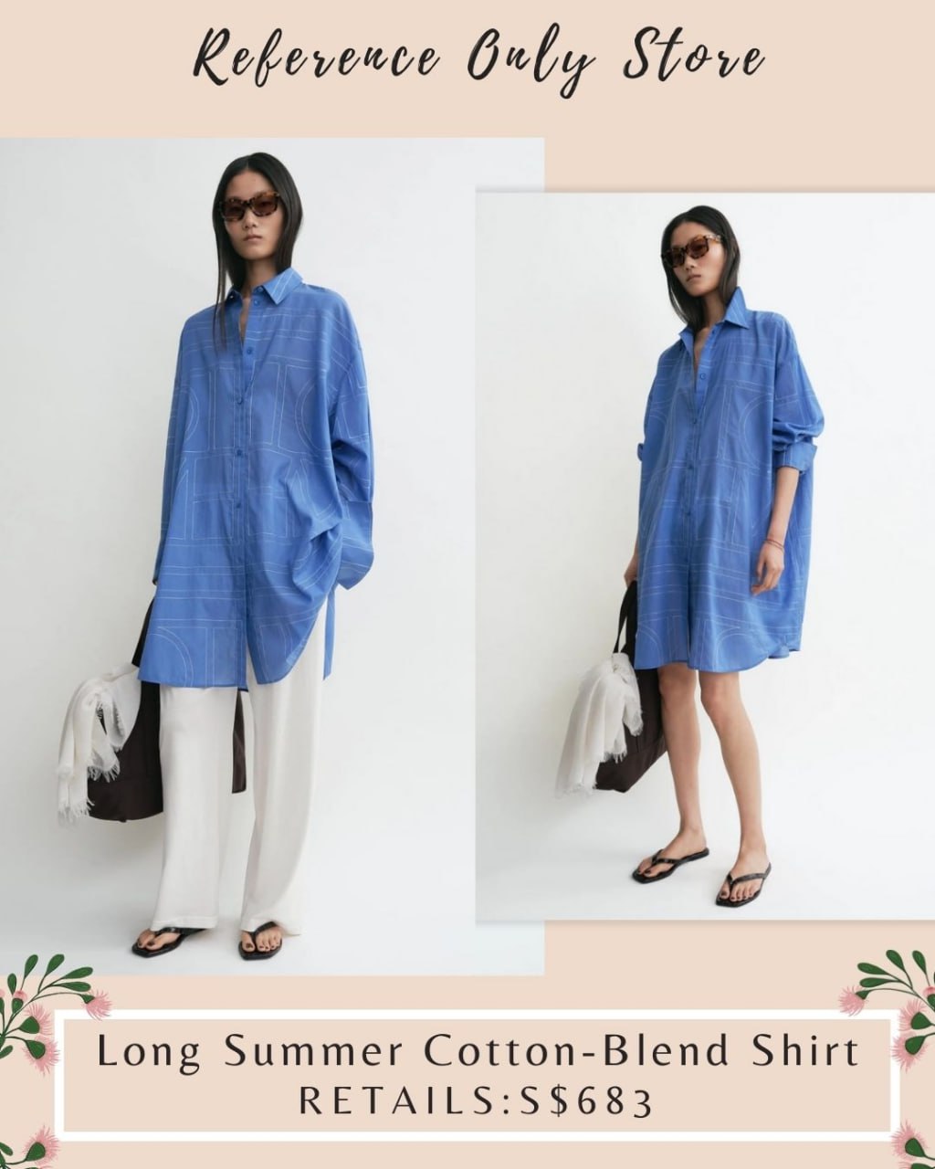 Tot Long summer cotton blend shirt dress