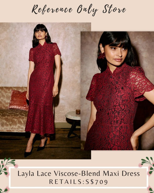 CF Layla Lave viscose blend midi cheongsam dress