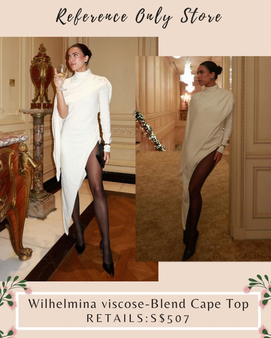 HS Wilhelmina viscose blend cape top/ dress