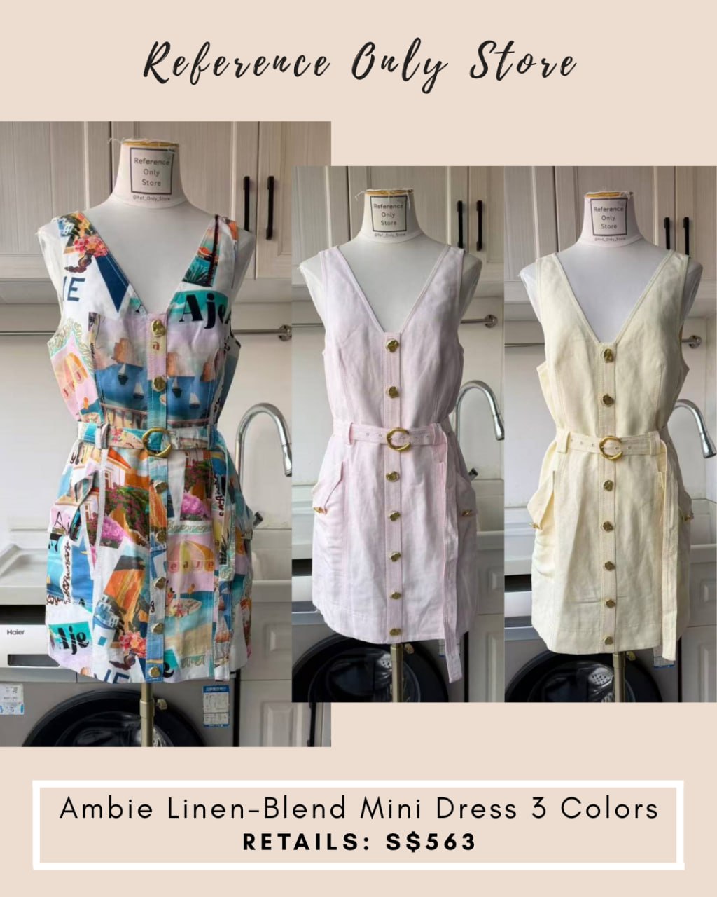 AJ Ambie linen blend mini dress