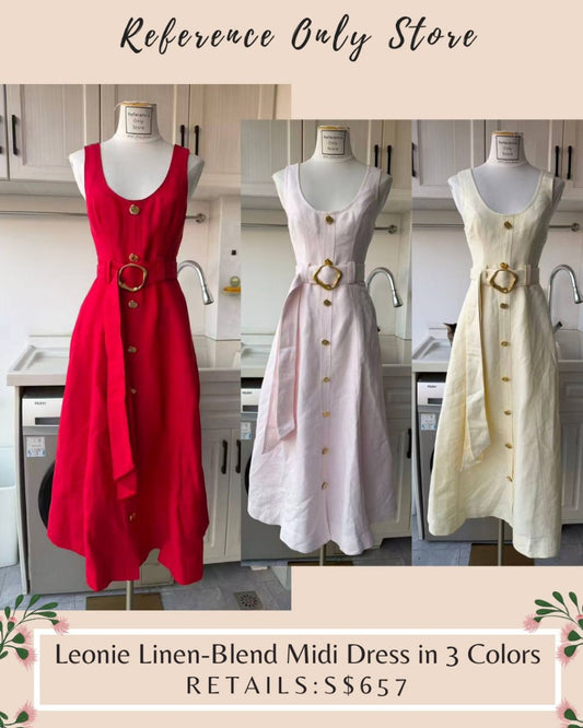 AJ Leonie linen blend midi dress