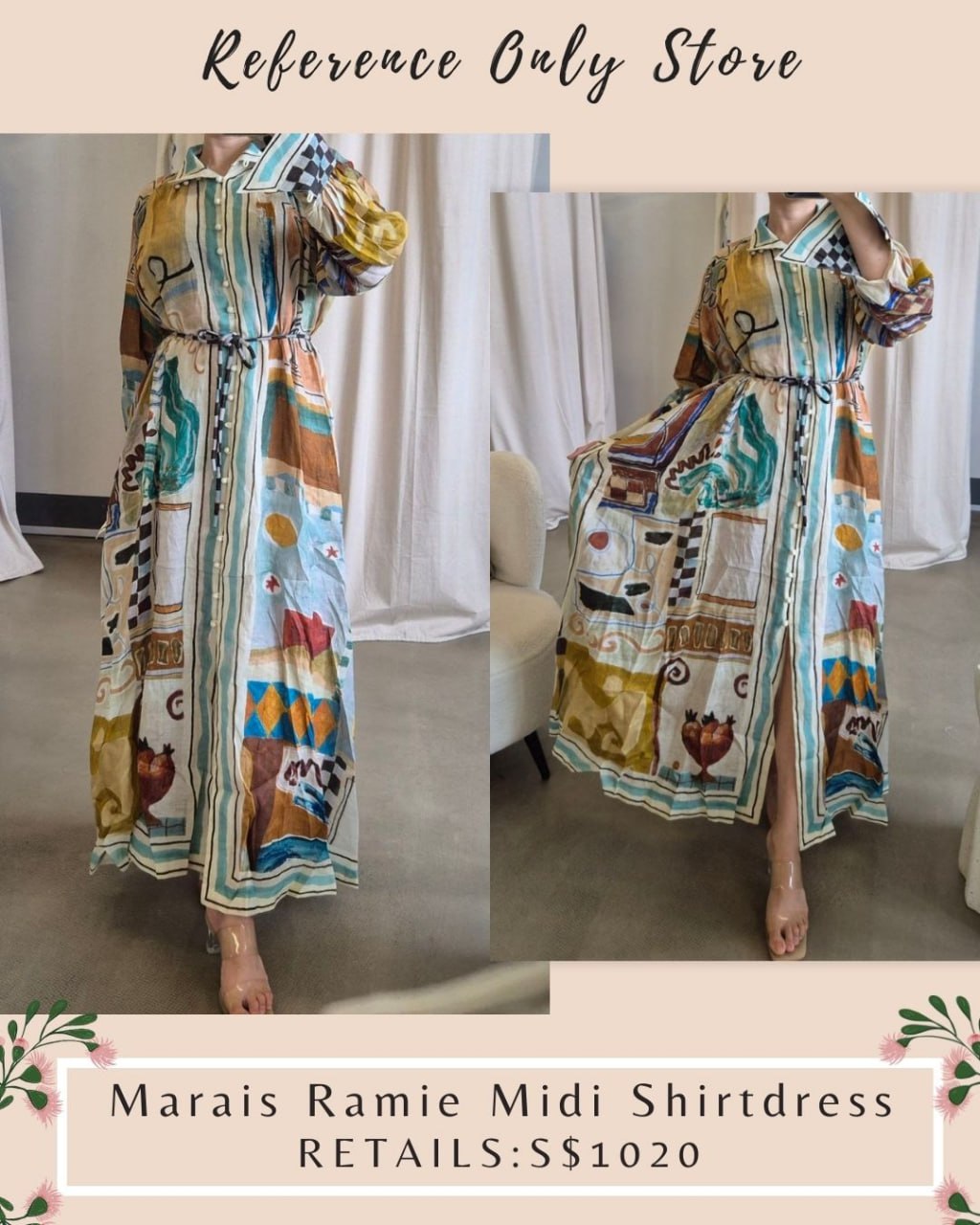 AM Maraias ramie midi shirt dress