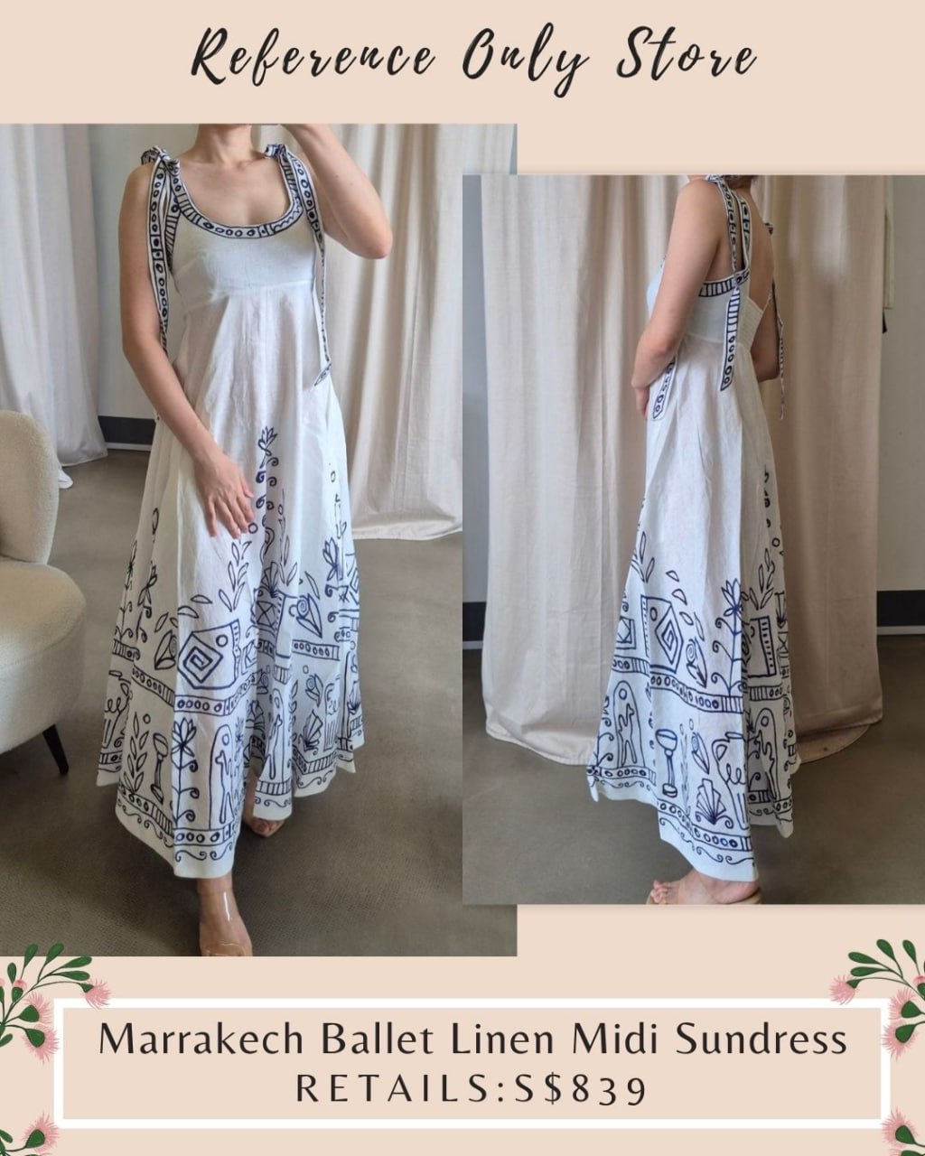 AM Marrakech ballet linen midi sun dress