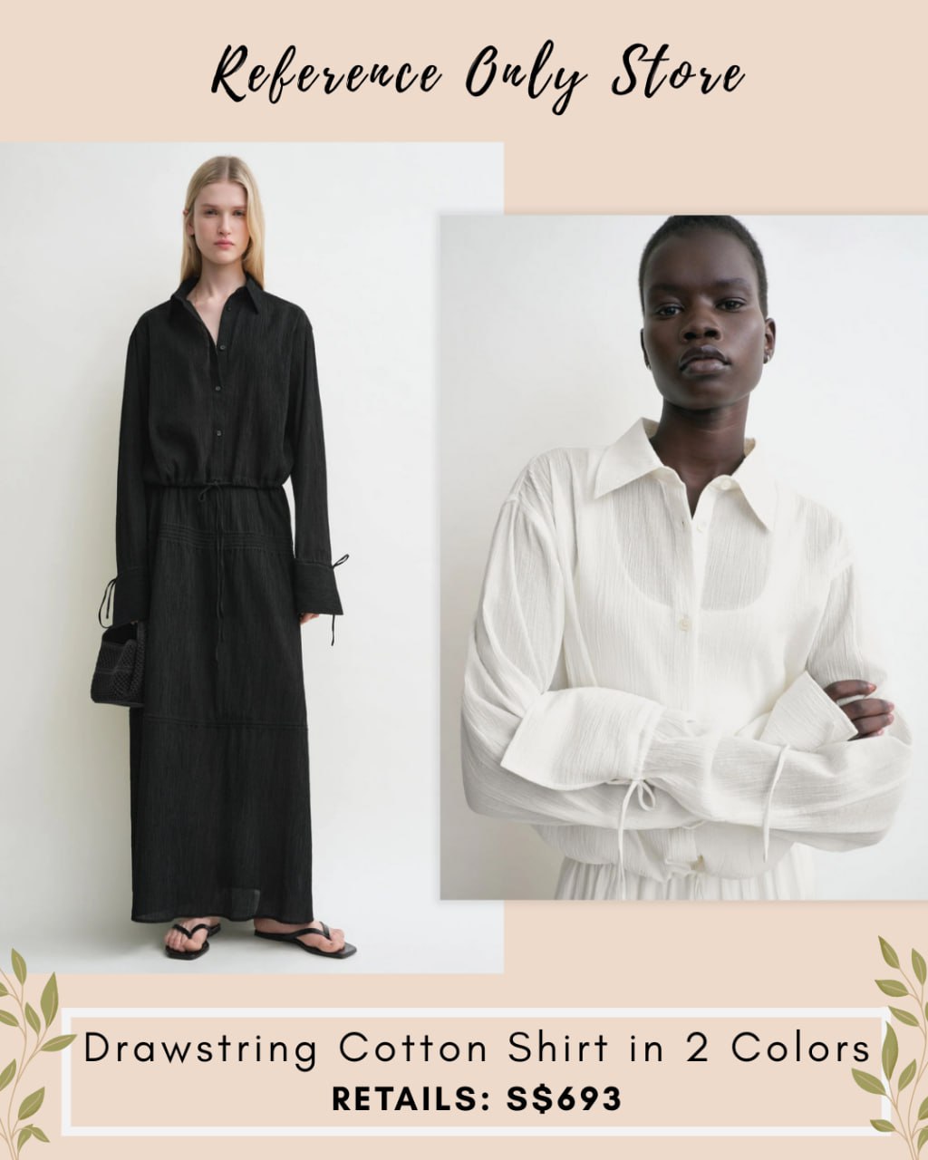 Tot cotton drawstring shirt in 2 colors