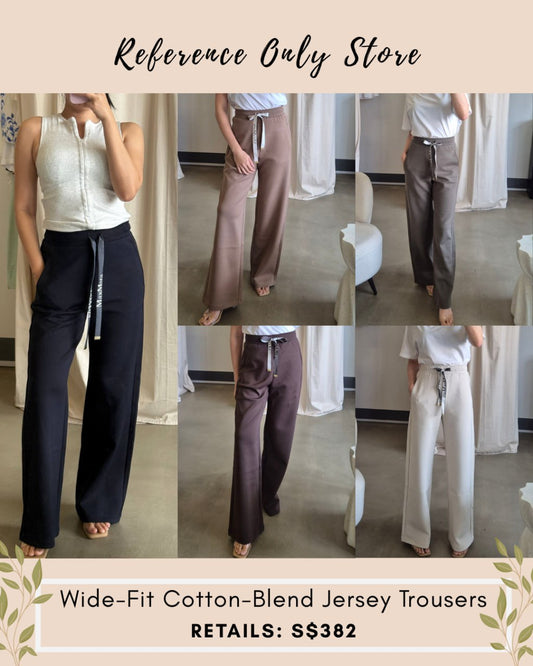 MM wide fit cotton blend jersey trousers pants