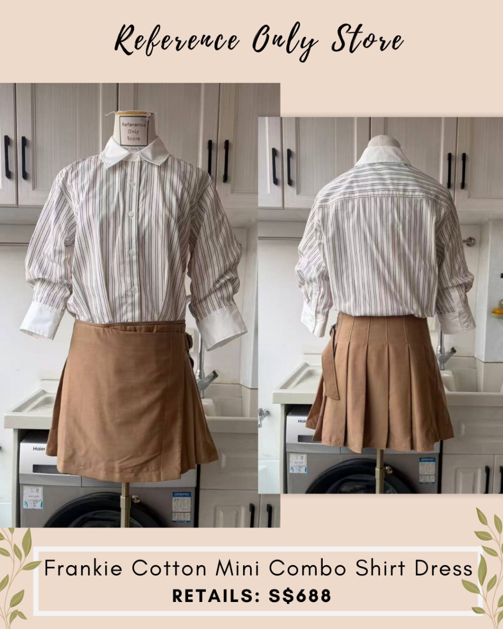 SK Frankie cotton mini combo shirt dress