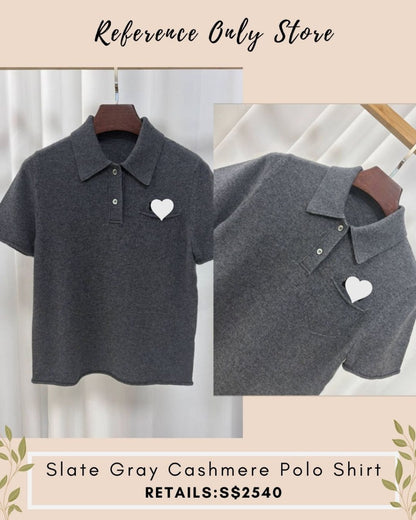 Readystock! MM Slate grey cashmere polo shirt