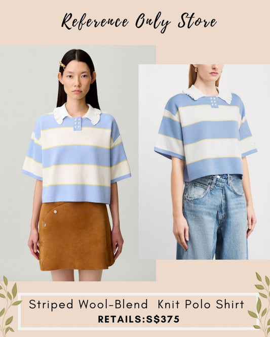CP Striped Wool Blend Knit Polo Shirt