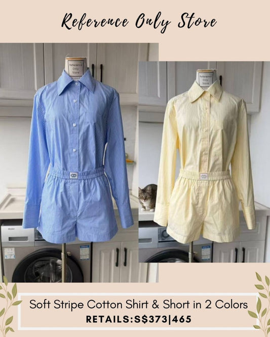 SK Cotton Striped shirt & shorts in 2 colors