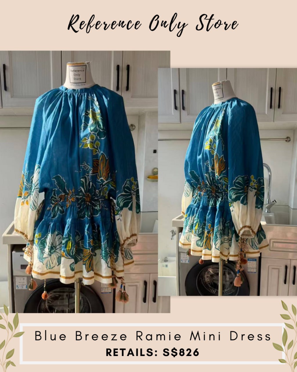 AM Blue breeze ramie mini dress