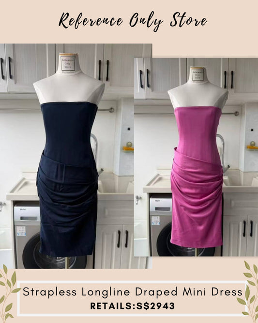 AP Strapless longline draped mini dress